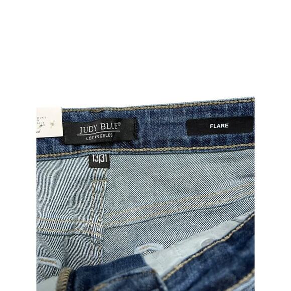 Judy Blue Women’s Reg / Curvy Tummy‎ Control High Waisted Blue Flared Jeans - 31 - Picture 7 of 8